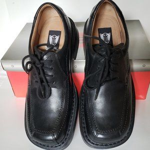 London Underground, Men's Black Leather Chunky Oxford Shoes Men's Size 8 M